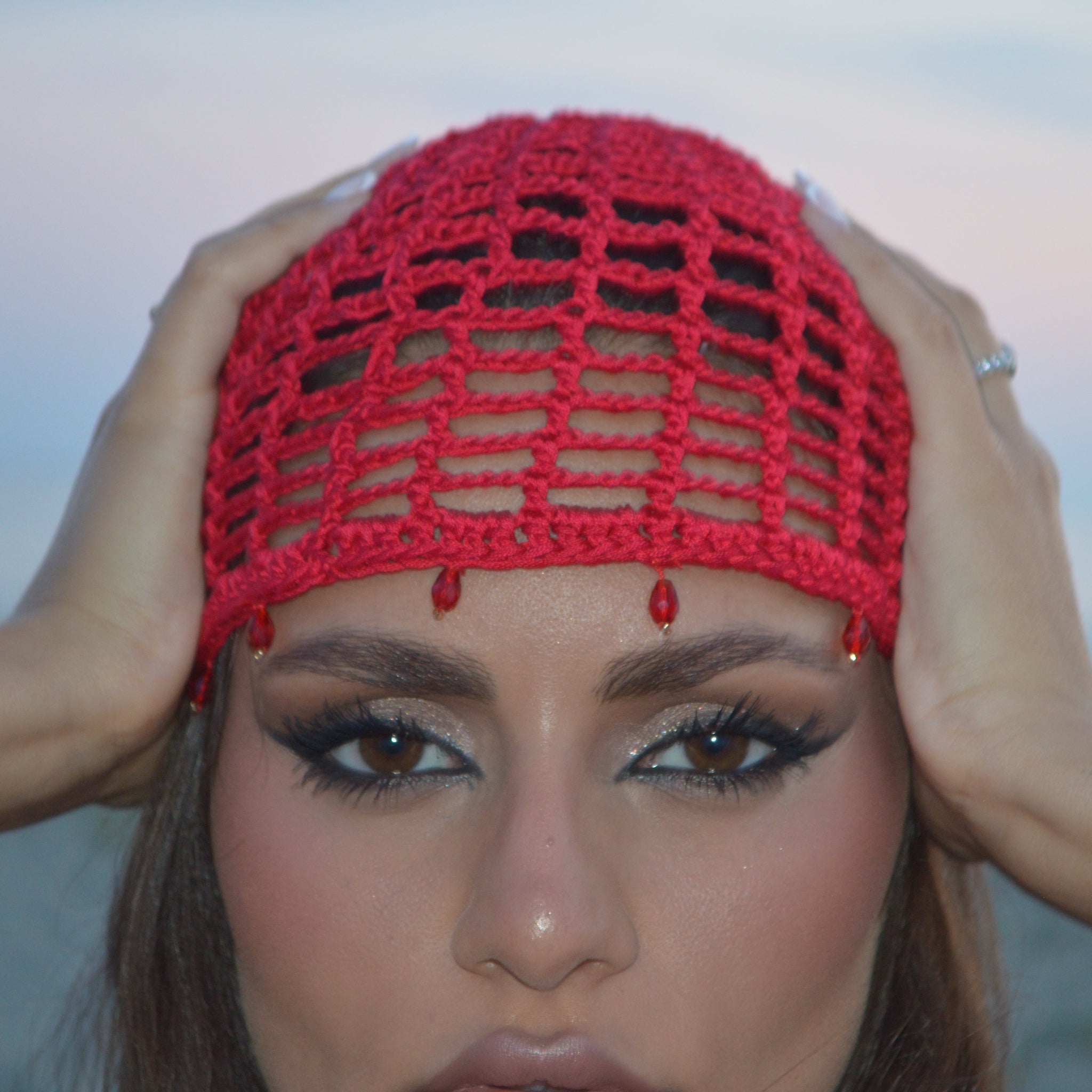 Mesh Crochet Hat – Cherry Drops