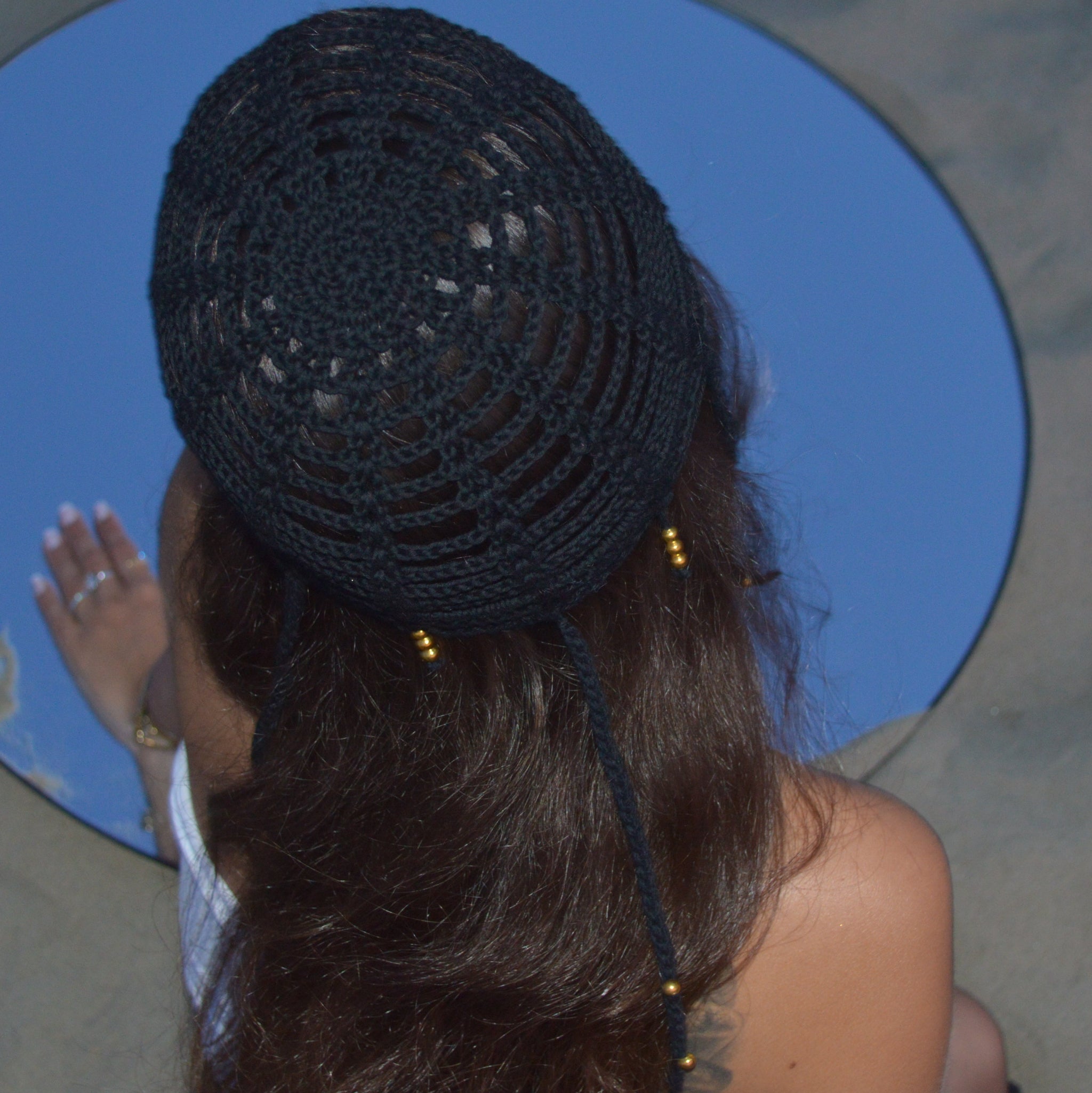 Mesh Crochet Hat – Jet Black