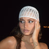 Mesh Crochet Hat –  Ivory Silver II