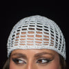 Mesh Crochet Hat –  Ivory Silver