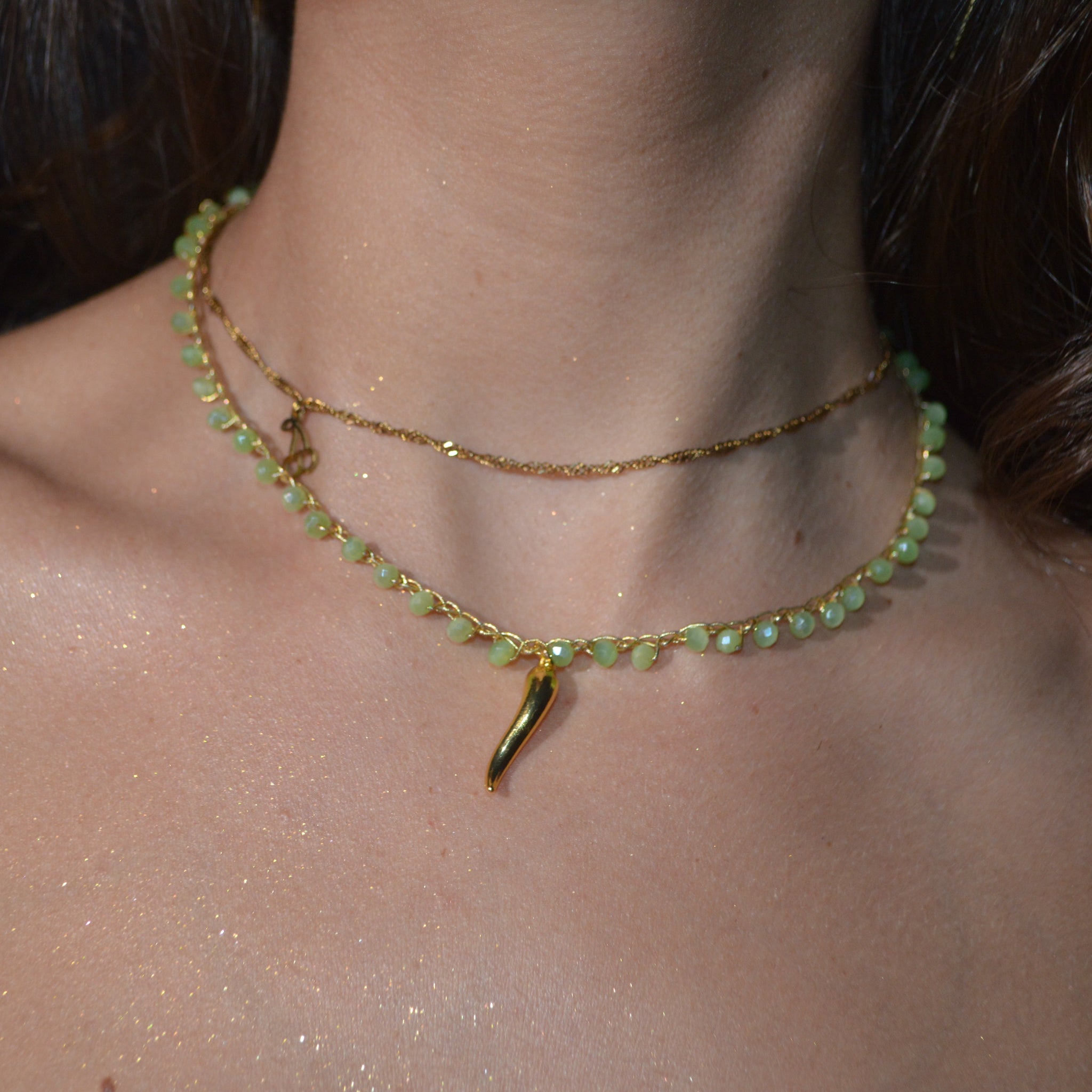 Crochet Necklace Charmi - Fortuna&Pistacchio