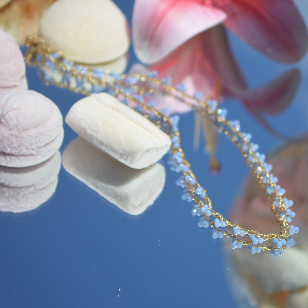 Crochet Necklace Uva - Blue baby