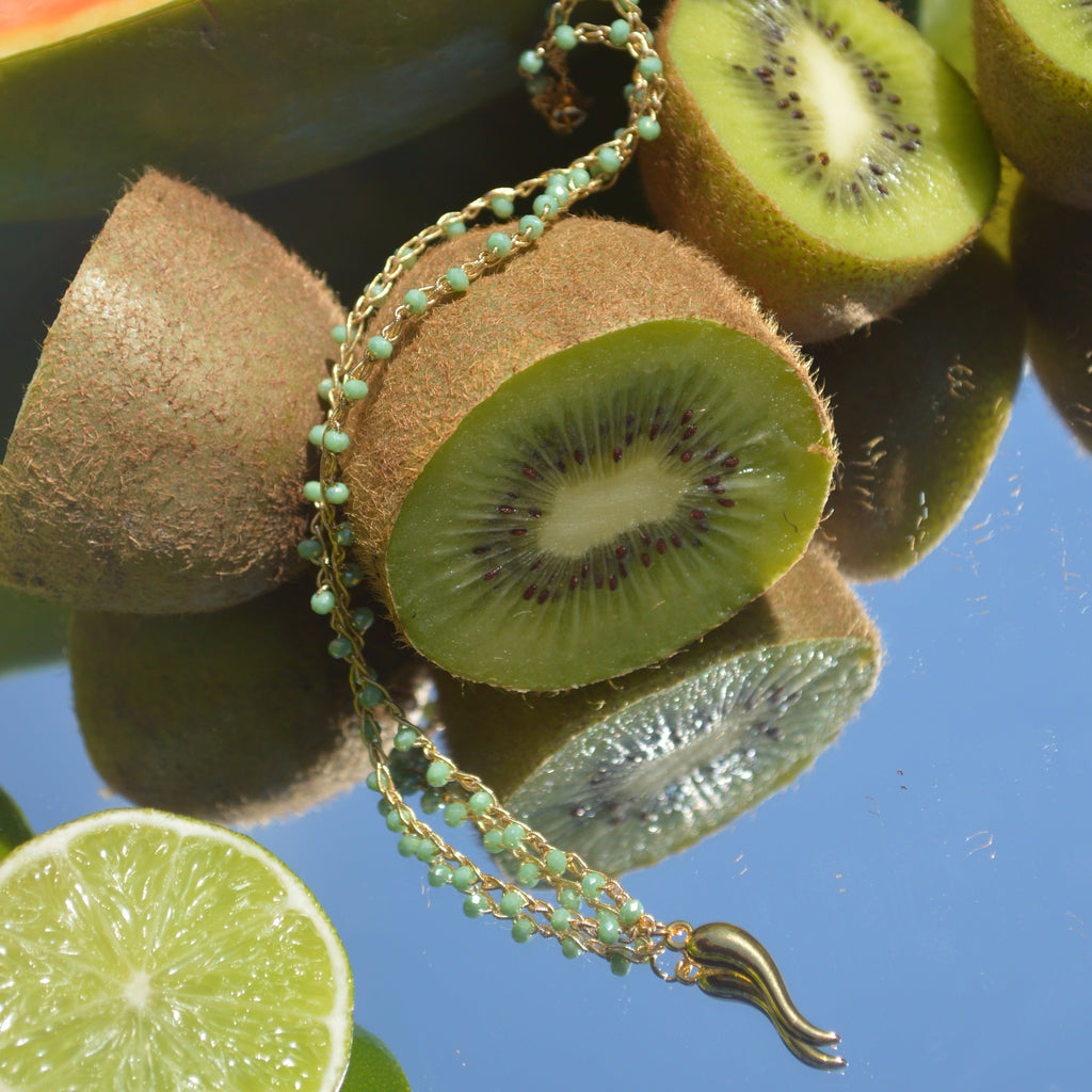 Crochet Necklace Charmi - Fortuna&Pistacchio