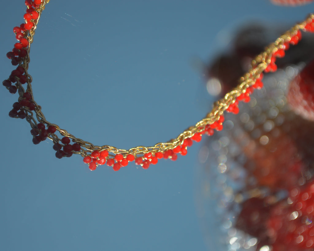 Crochet Necklace Uva - Lampone