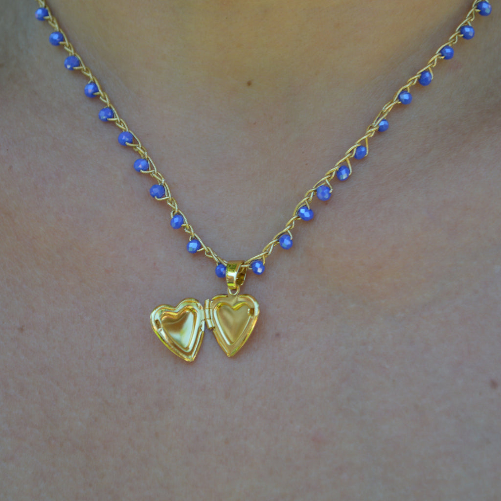 Crochet Necklace Charmi blue - Anima Mia
