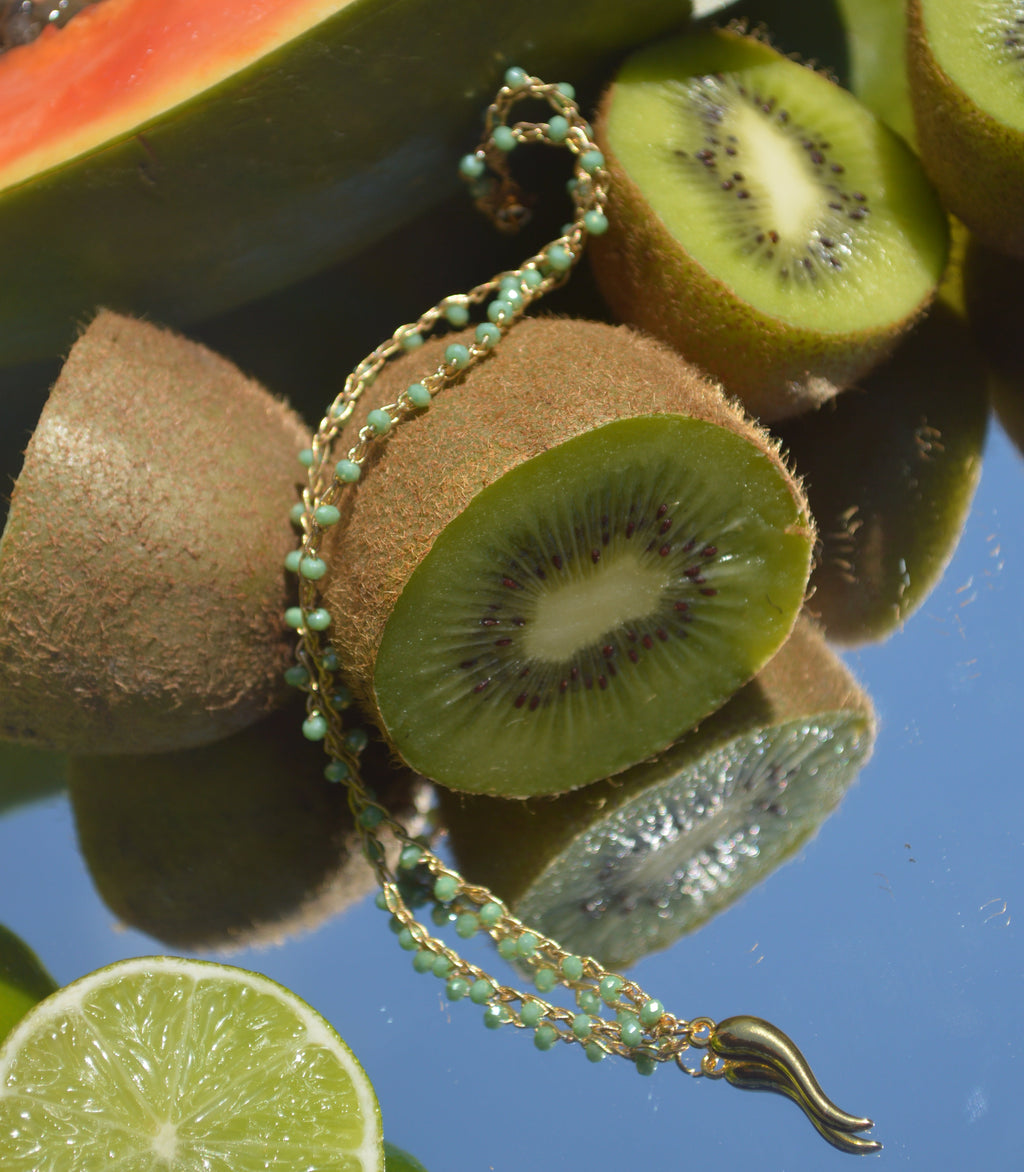 Crochet Necklace Charmi - Fortuna&Pistacchio