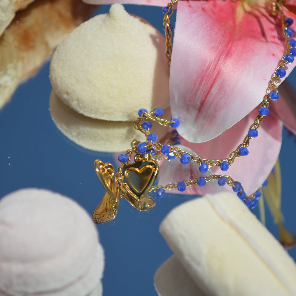 Crochet Necklace Charmi blue - Anima Mia