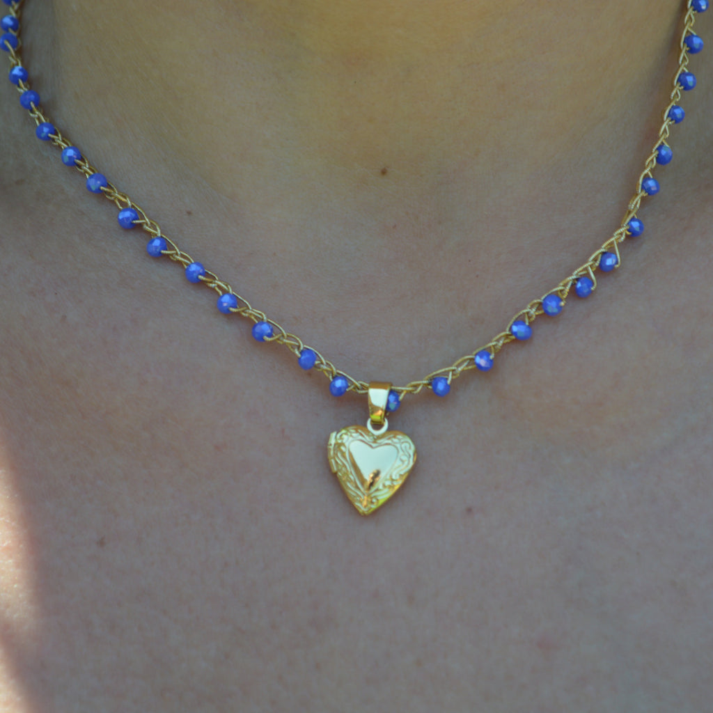 Crochet Necklace Charmi blue - Anima Mia