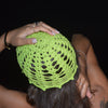 Mesh Crochet Hat – Acid Lime Textured