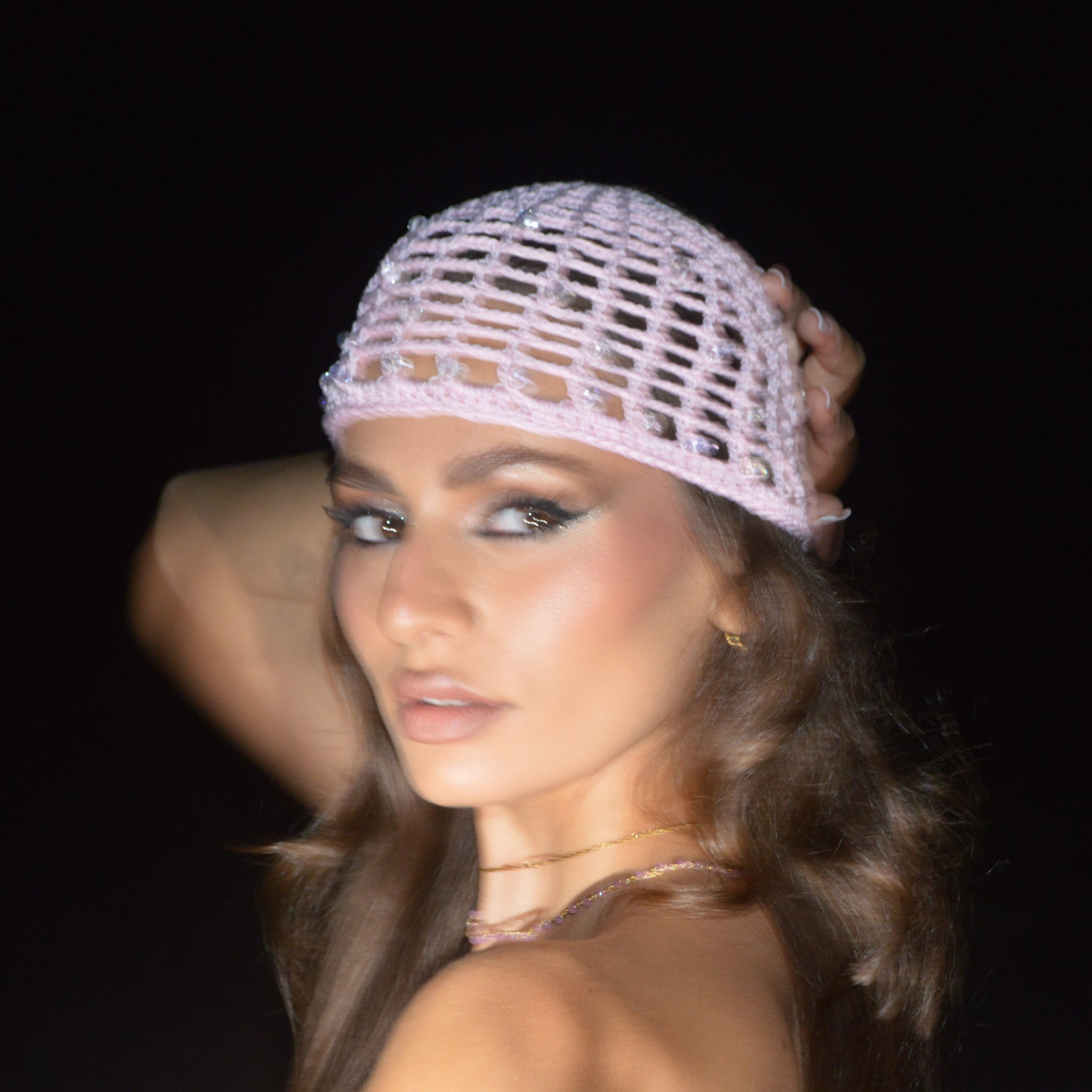 Mesh Crochet Hat – Candy blush