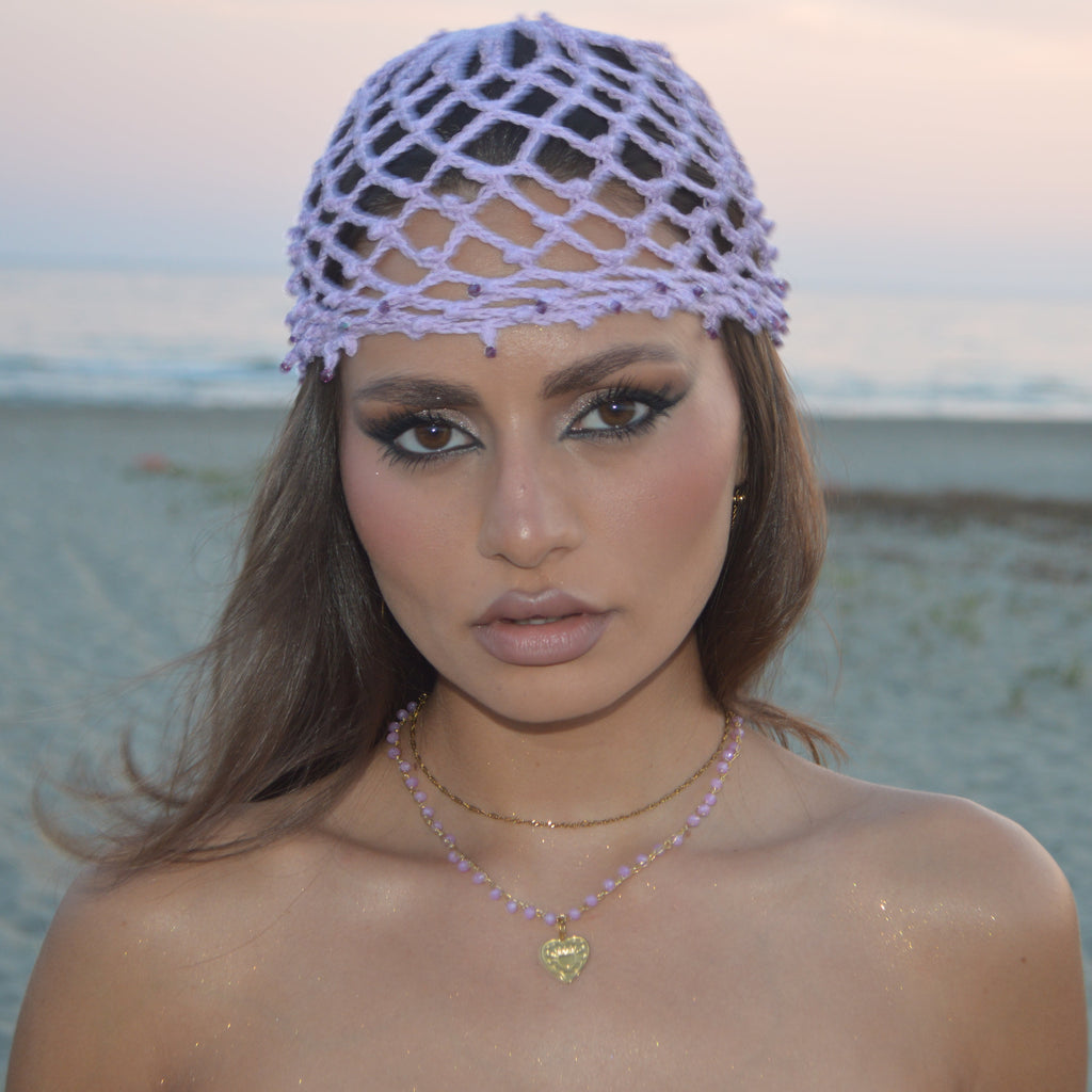Mesh Crochet Hat – Lavande