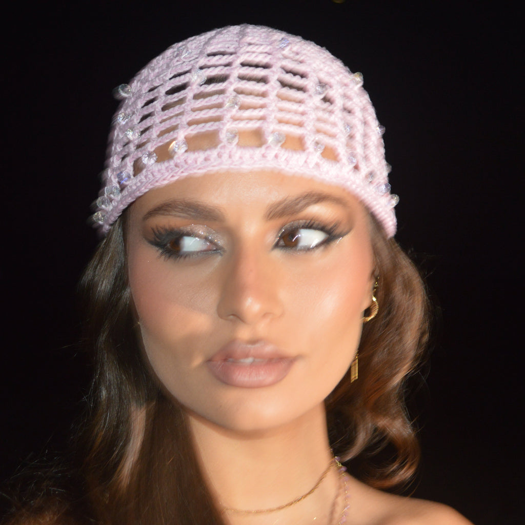 Mesh Crochet Hat – Candy blush