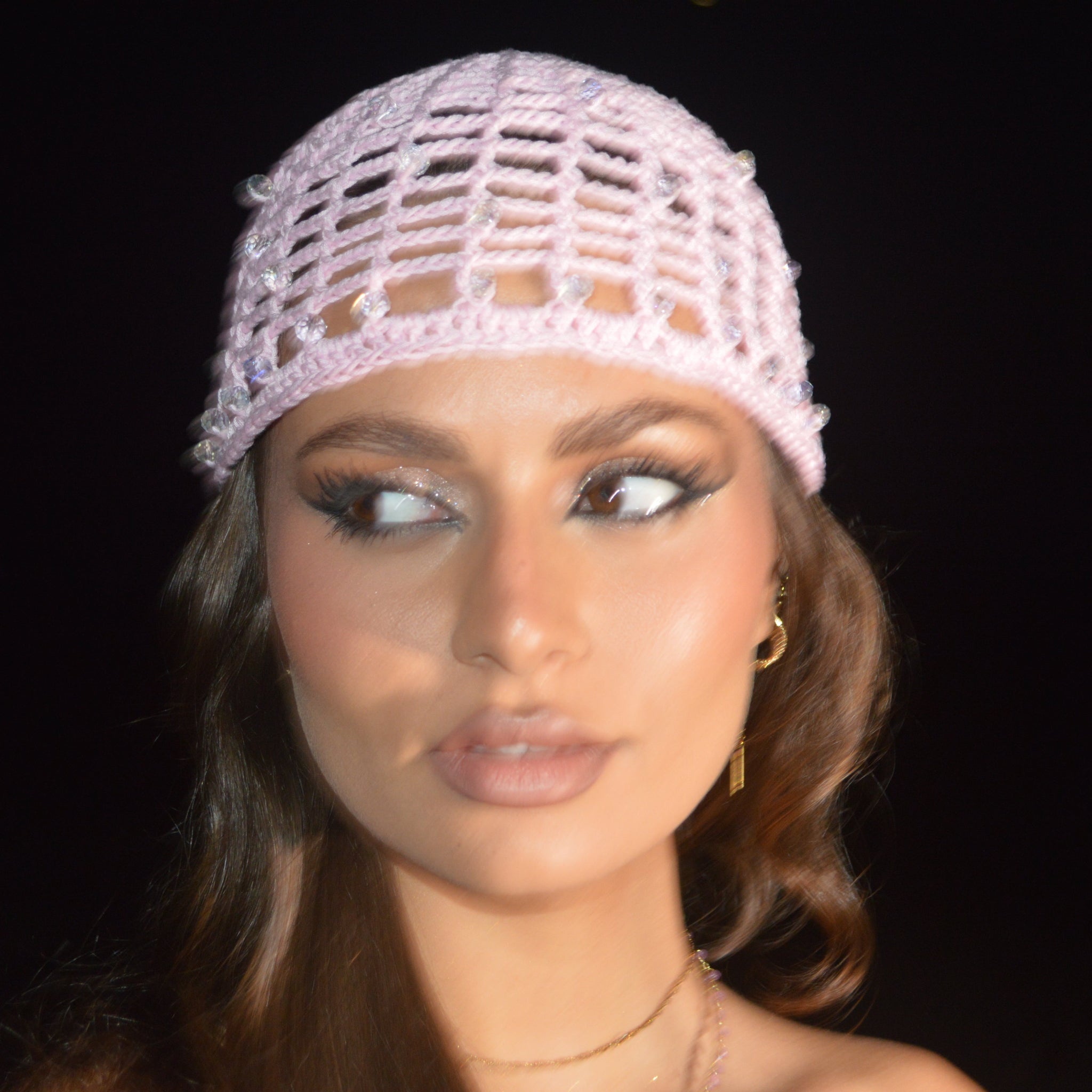 Mesh Crochet Hat – Candy blush
