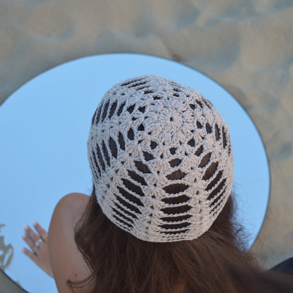 Mesh Crochet Hat – Sand Classic