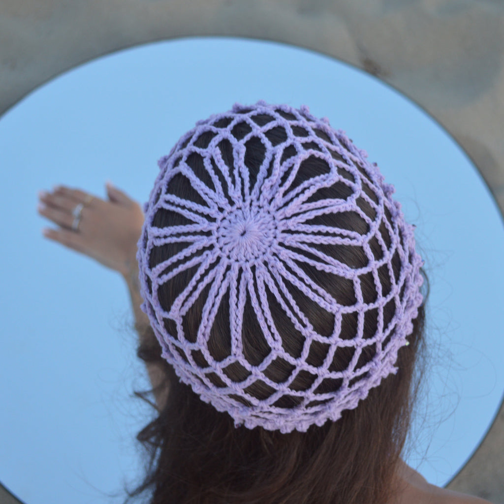 Mesh Crochet Hat – Lavande
