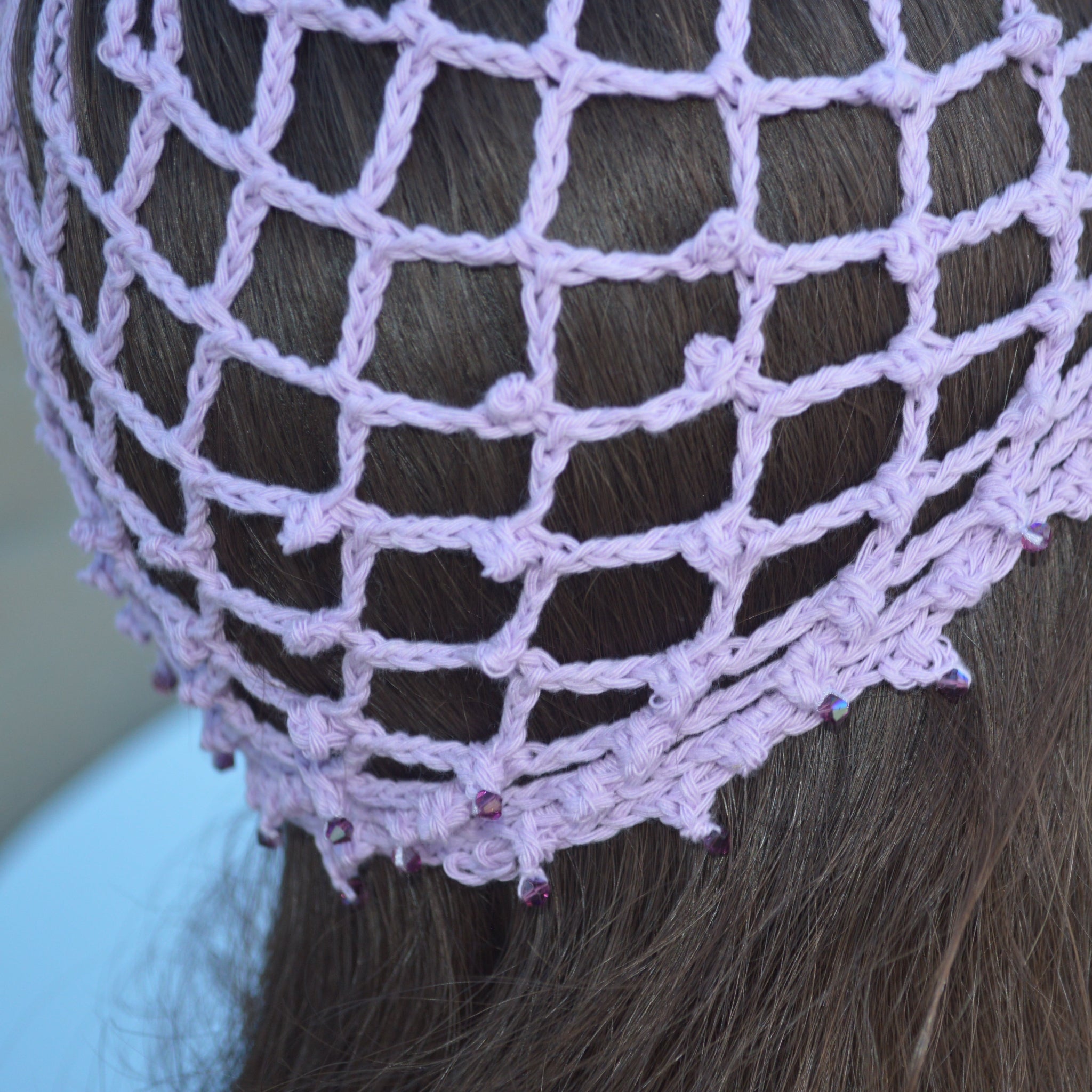 Mesh Crochet Hat – Lavande