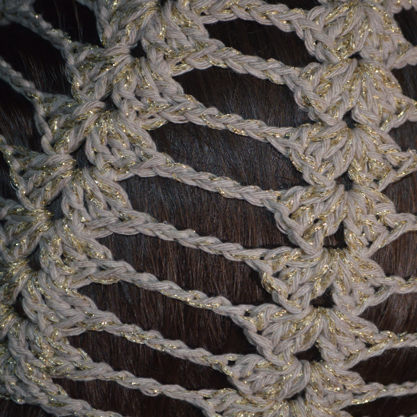 Mesh Crochet Hat – Sand Gold